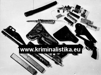 zbraně nalezené v domku Huberta Pilčíka
